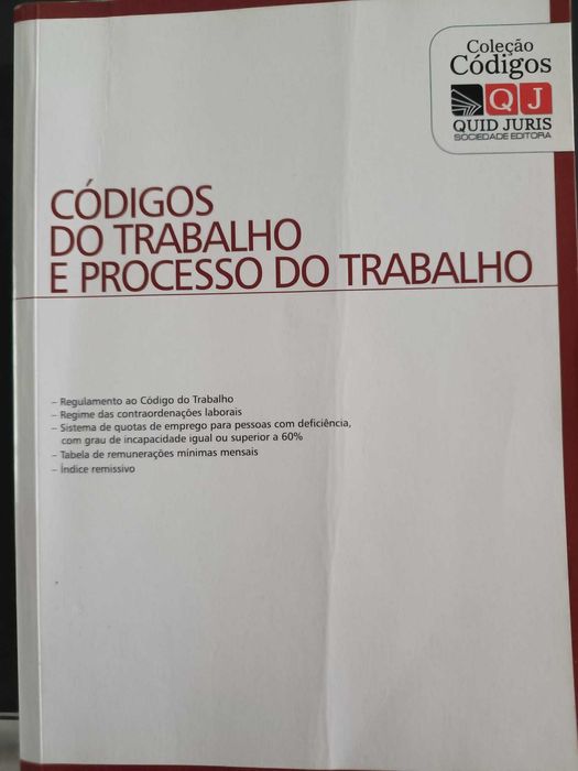 Vende-se livro Códigos do trabalho e processo do trabalho