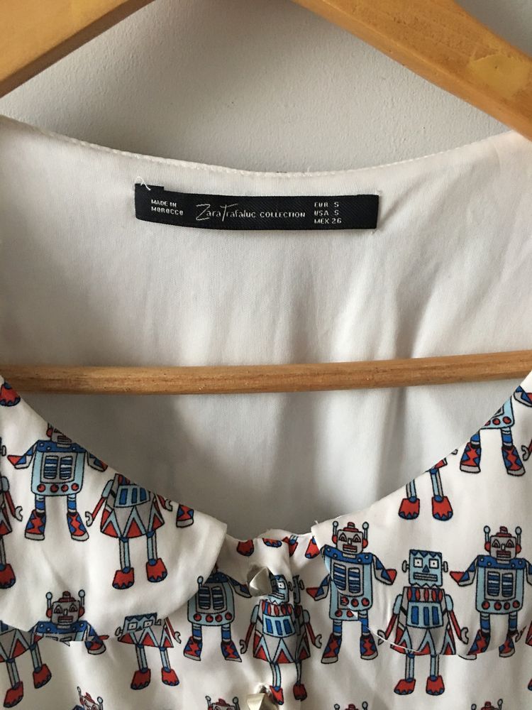 Sukienka Zara w roboty z kołnierzykiem