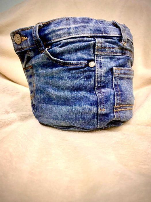 Кашпо под цветы, подарок, джинсовий  горщик  для квітів