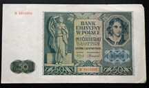 Banknot 50 złotych  z 1941 r. seria B