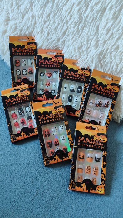 Набір 7 упаковок накладних нігтів на Хеллоуїн/Хелловін/Гелловін