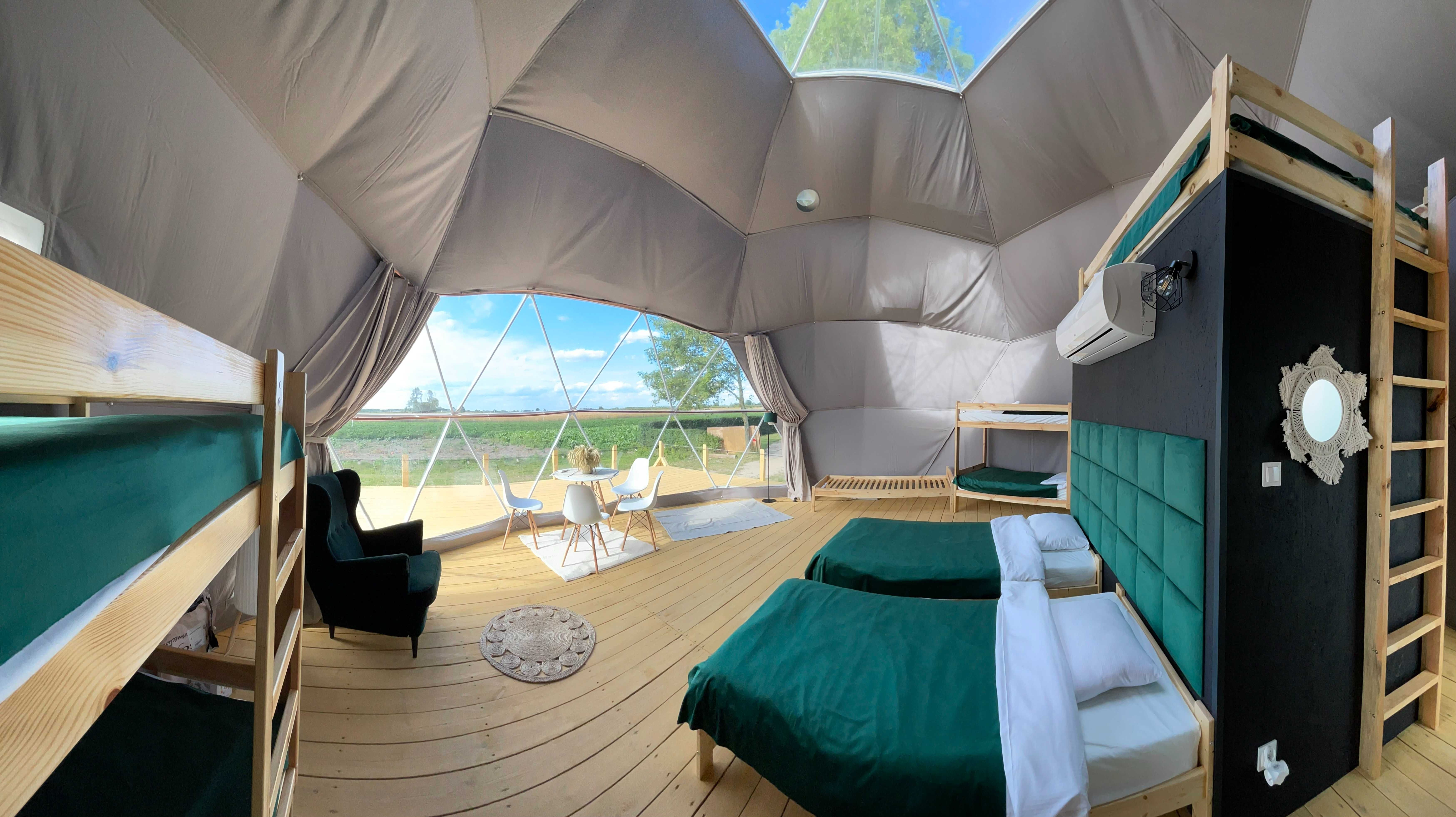 Gwiezdna Osada glamping z widokiem na zachód słońca, 1,5 h od Warszawy