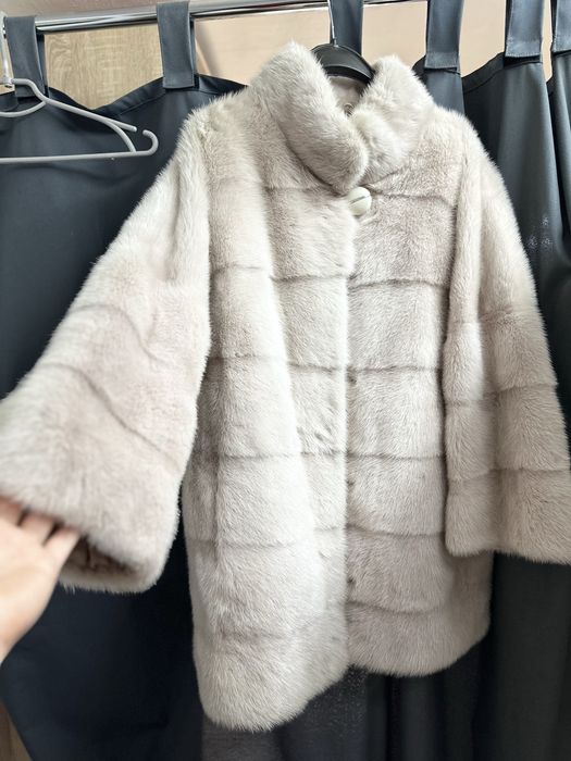 Шуба норка норкова шубка пудра 48 греція плюш blackglama