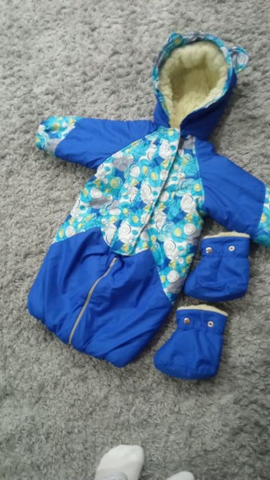 Комбінезон трансформер кокон зимовий на овчинні 6-18 місяців