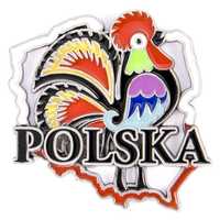 Magnes na lodówkę kontur Polska kogut folk