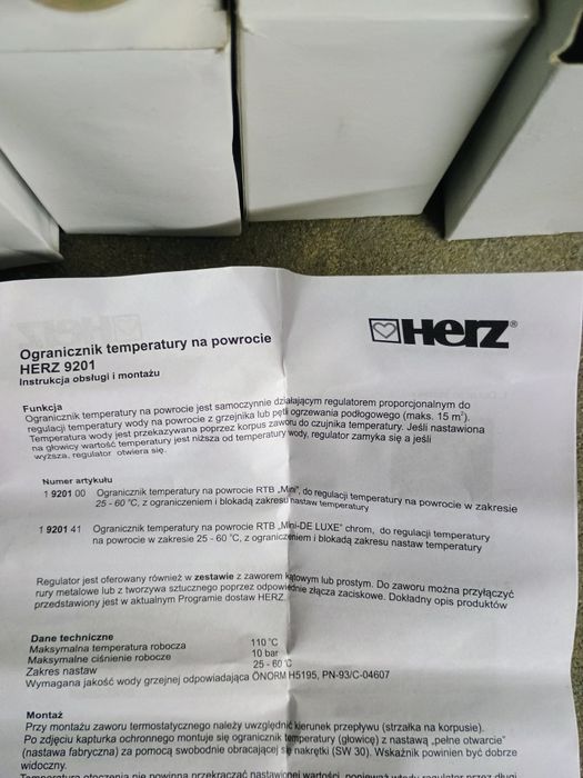 Głowica termostatyczna Herz