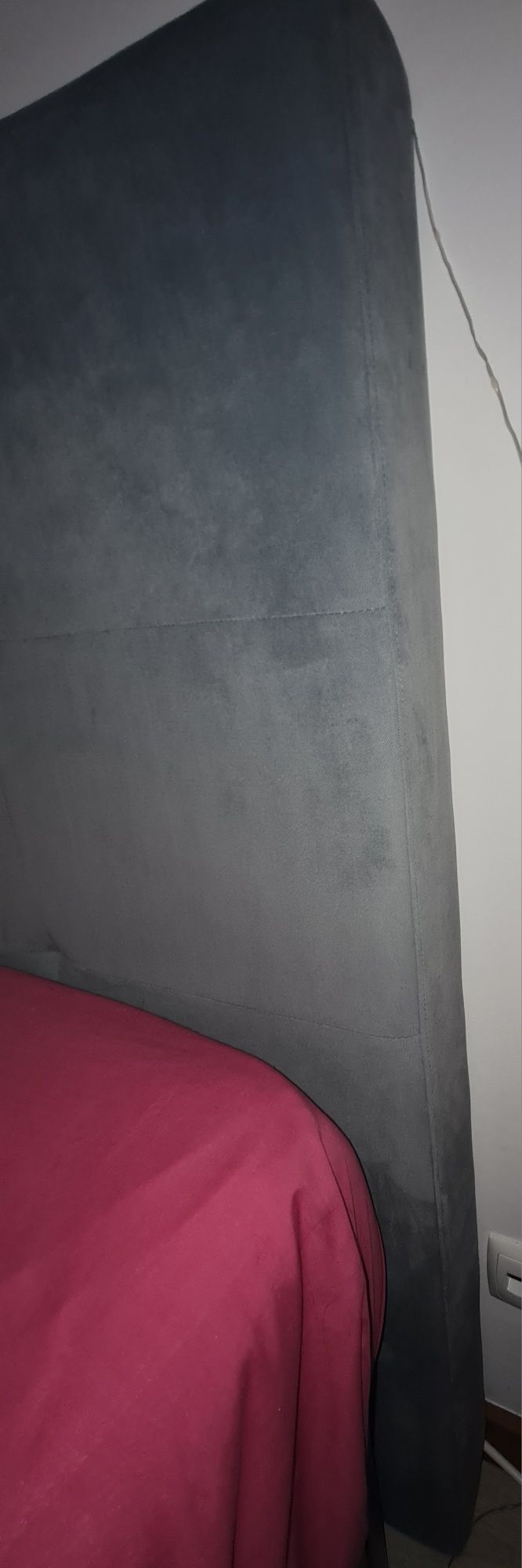 Cabeceira cama azul cinza