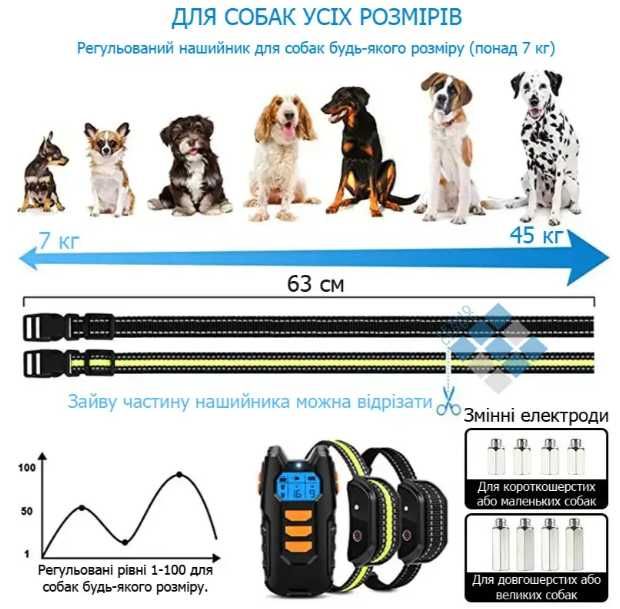 Електричний нашийник для дресирування собак BDT101-2 та p-collar 680