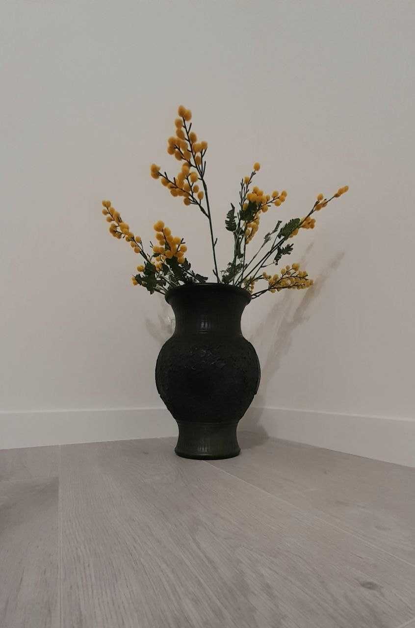 Авторская ваза чернодымленная керамика напольная