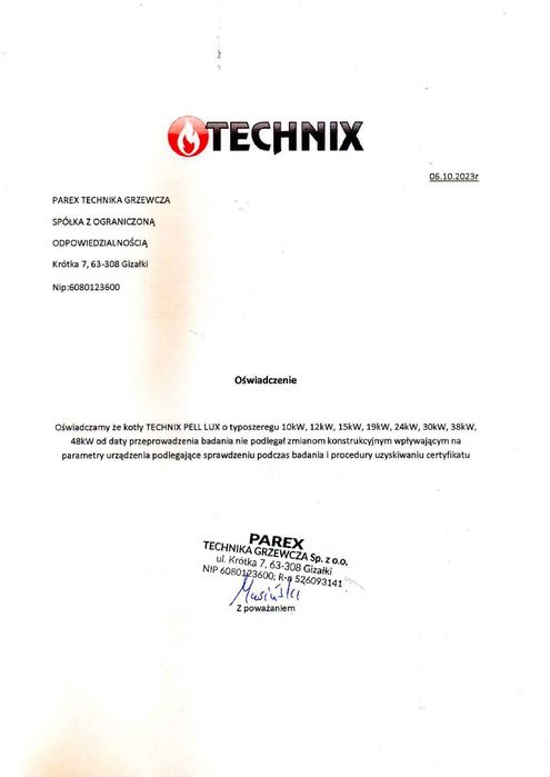 Technix Pell Lux 15 kW - cena z dostawą i montażem
