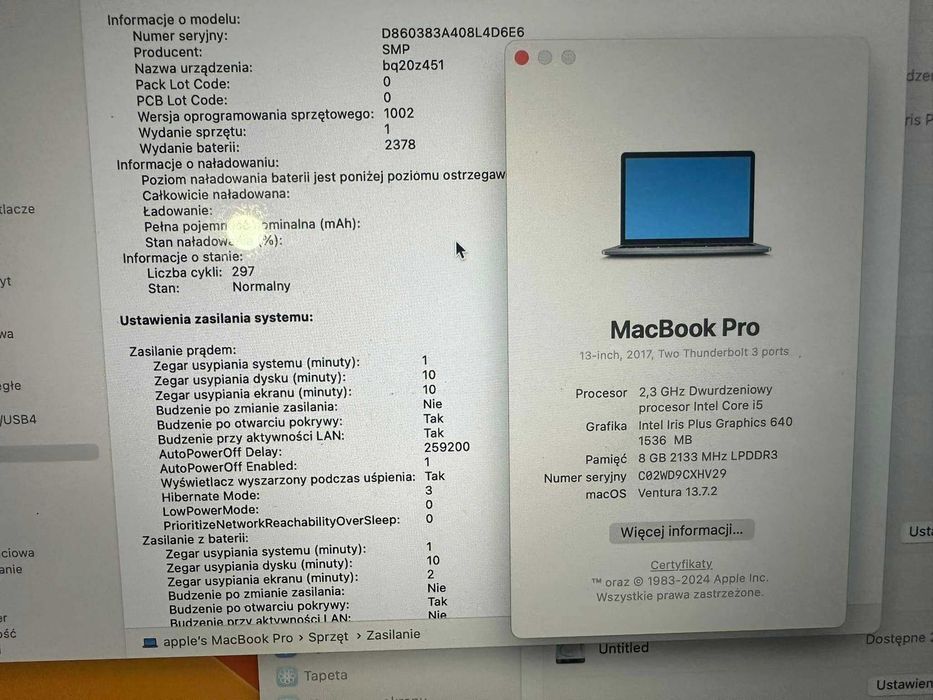 Apple Macbook Pro A1708 intel i5 8G ram