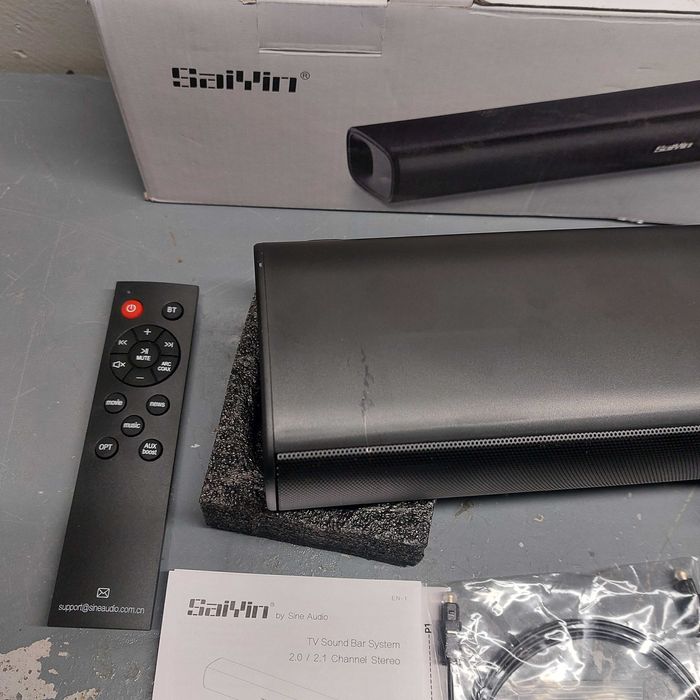 SAIYIN Soundbar 2.0 Kanałowa 40W Bluetooth AUX Optyczna TV PC