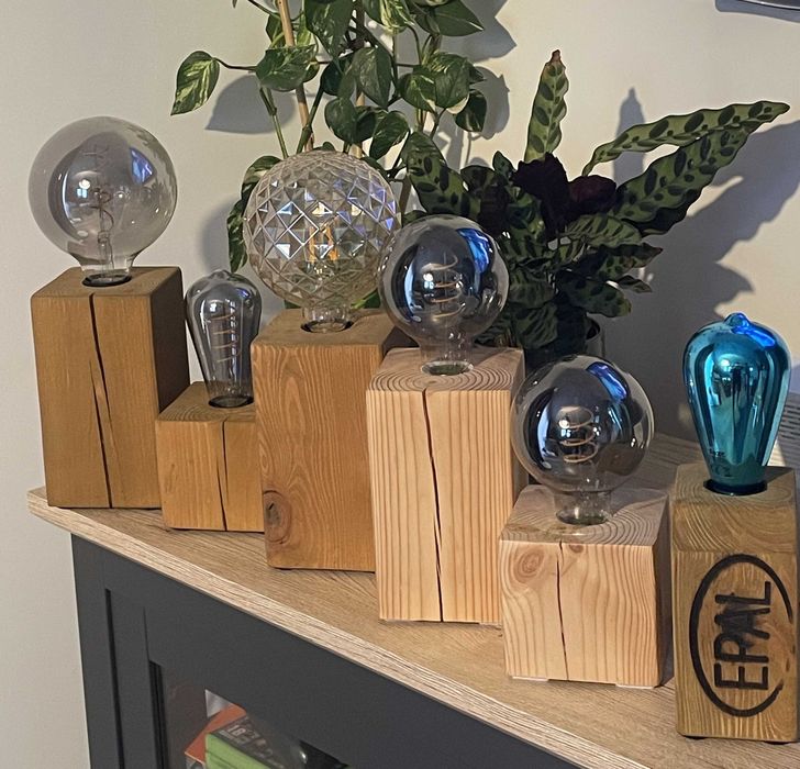 Lampka Loft Vintage Drewno