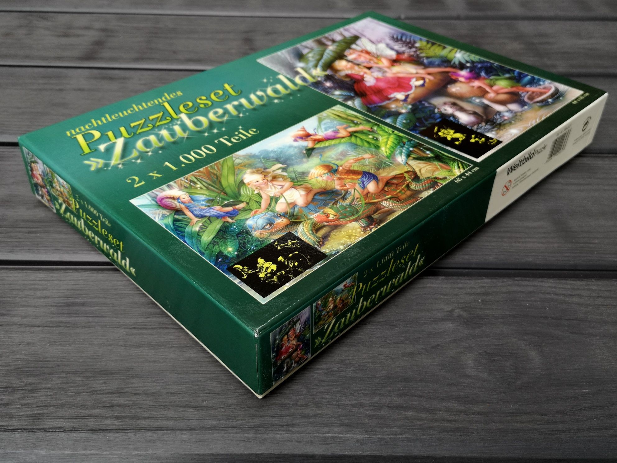 Puzzle 2x 1000 Weltbild Zauberwald fluorescencyjne jedne Nowe