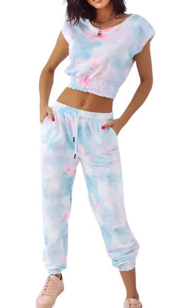 Komplet dresowy TIE DYE z crop topem r. S - HIT sezonu !