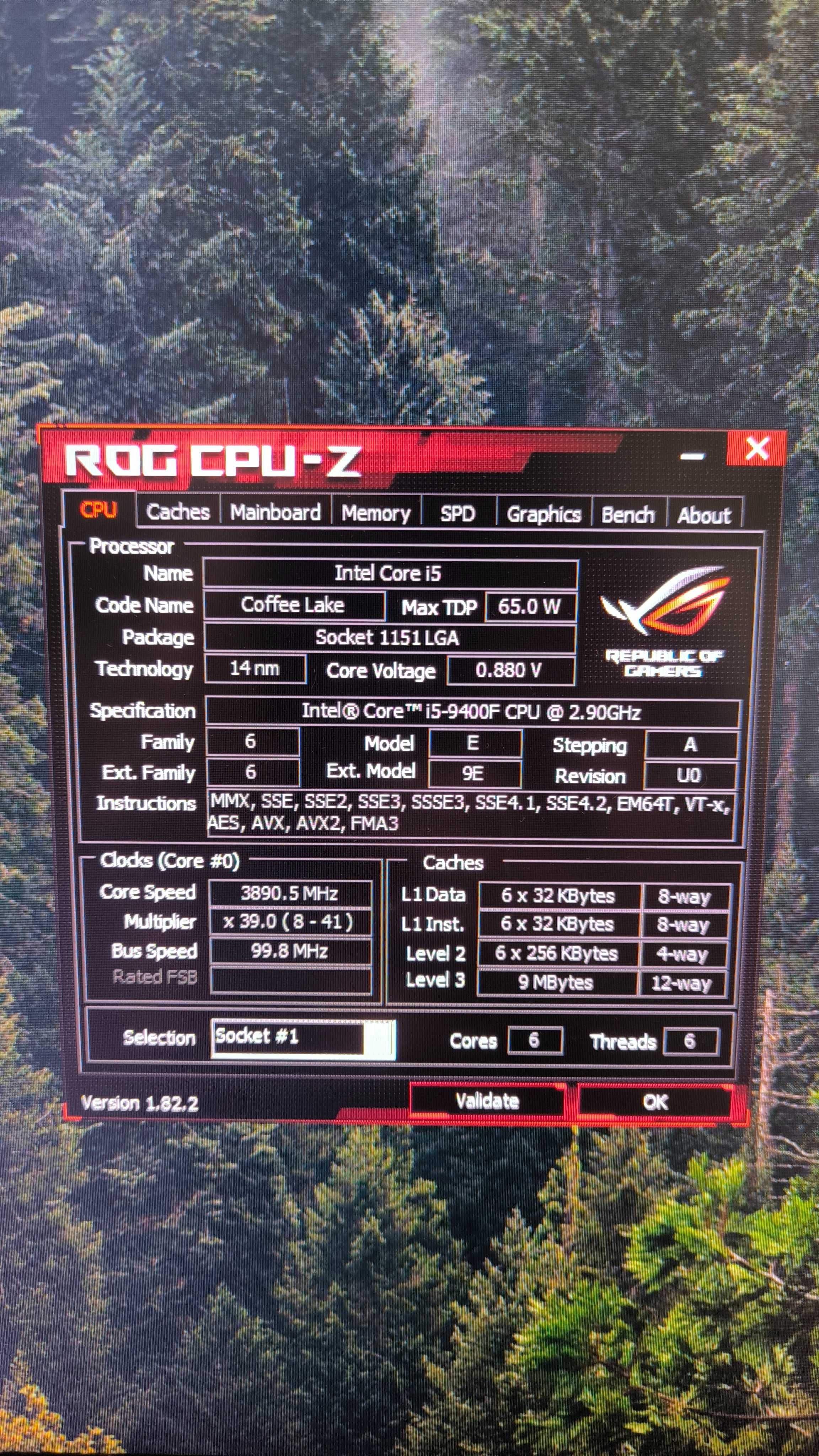 Intel Core i5 9400F cache de 9 M, até 4,10 GHz