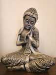 Buda prateado decorativo
