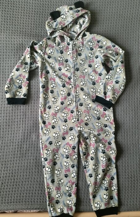 Ciepła polarowa piżama, kombinezon rozm 128
