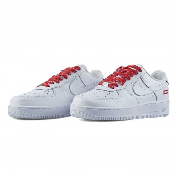 Кросівки Nike Air Force 1 Low x Supreme White/Red premium