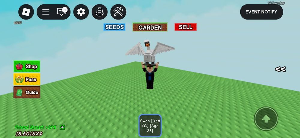 Продам лебідя з гри roblox вирости сад