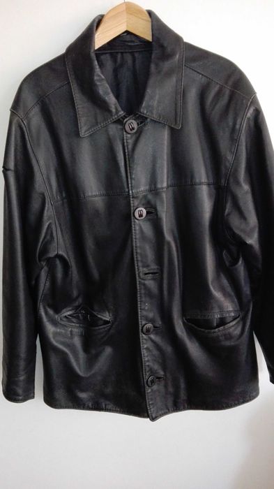 Kurtka skórzana męska czarna r. M/L