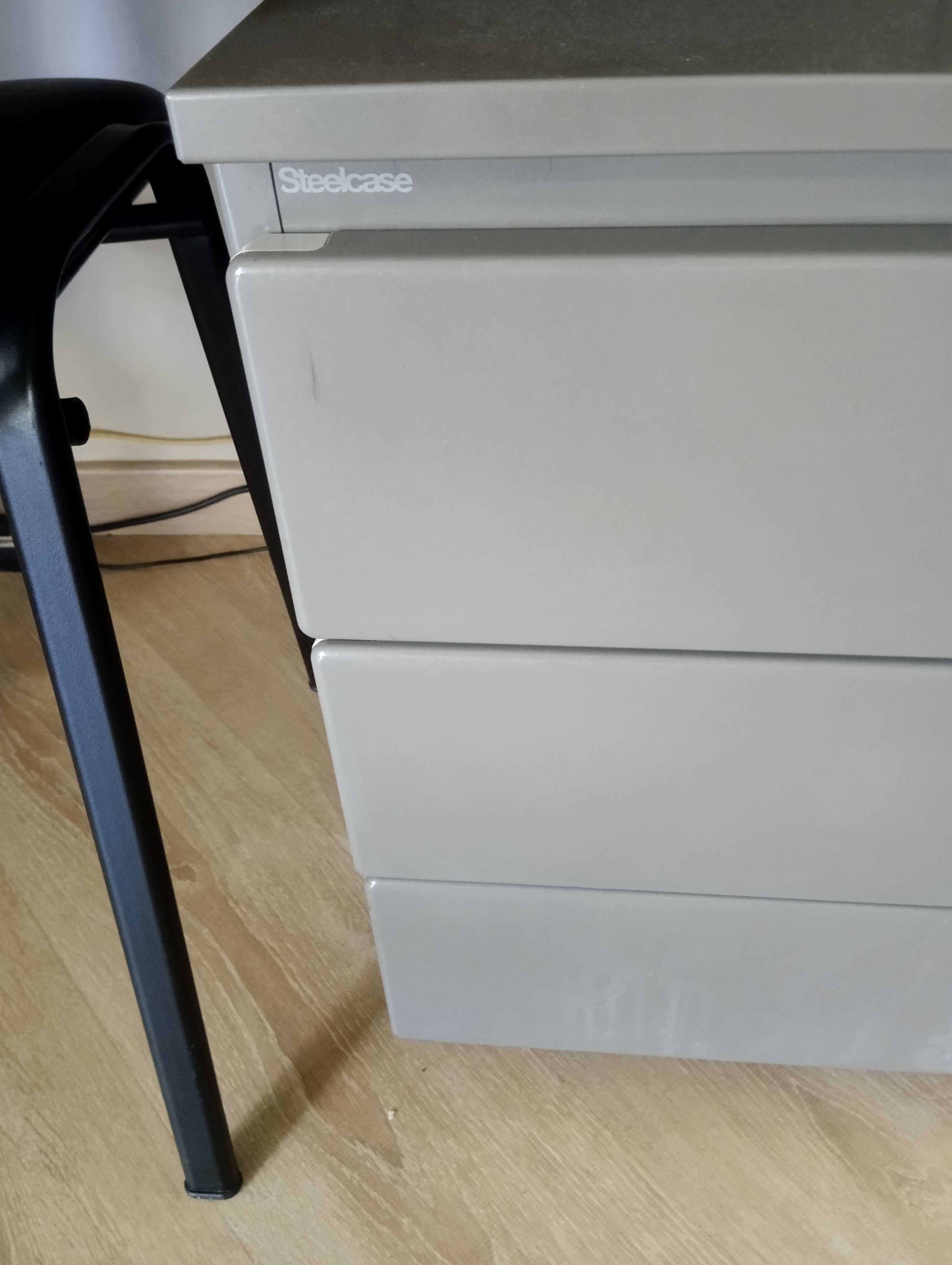 Mobiliário Escritório STEELCASE Mesa grande em L com bloco de gavetas