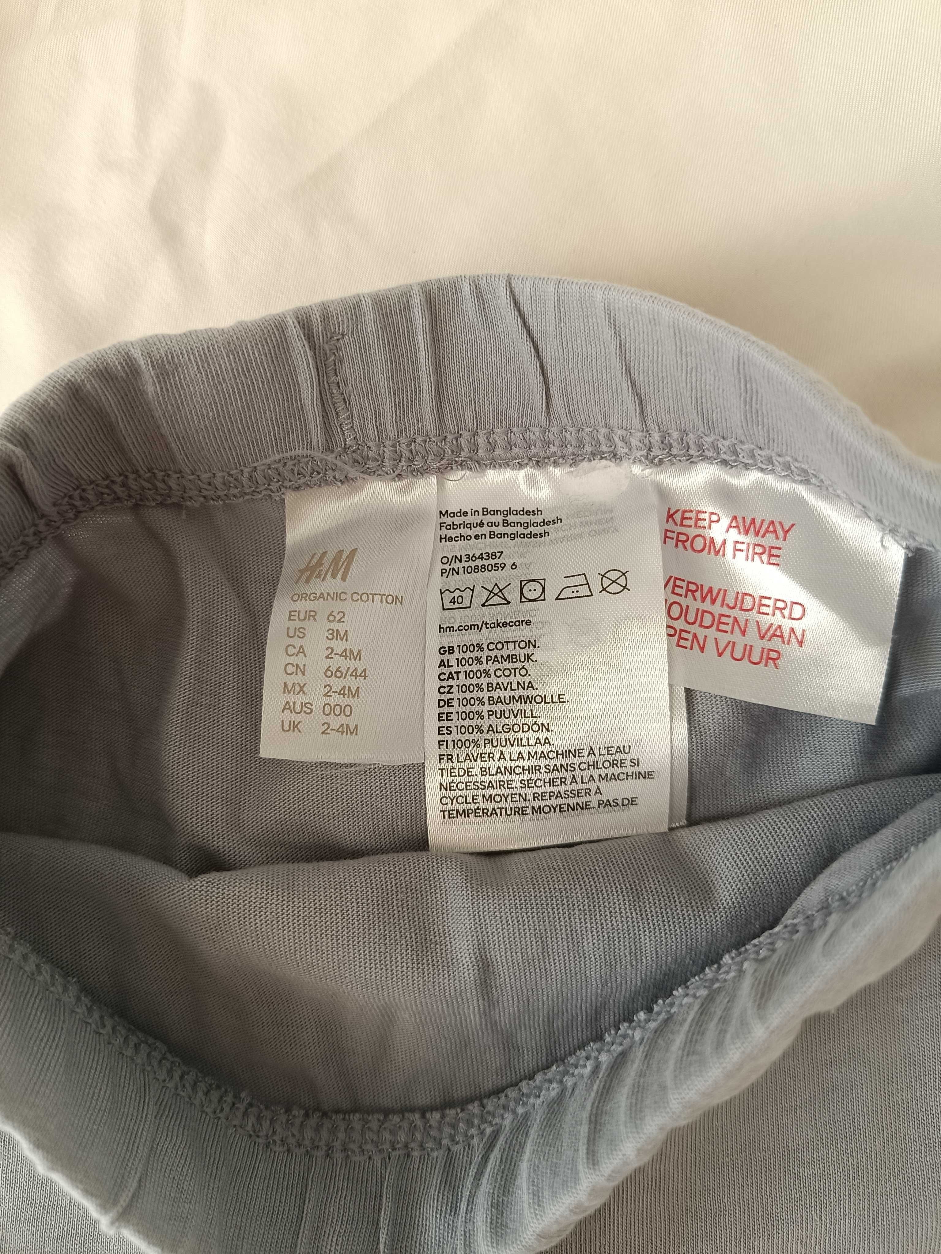Szare legginsy dresy niemowlęce H&M 62