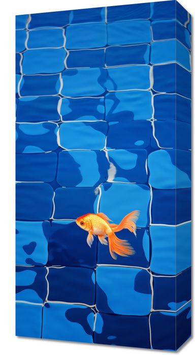 Obraz 30x60cm Złota Samotność W Rybiej Skórze