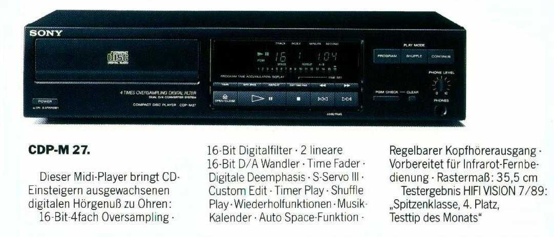 Sony CDP-M27 odtwarzacz CD MiDi