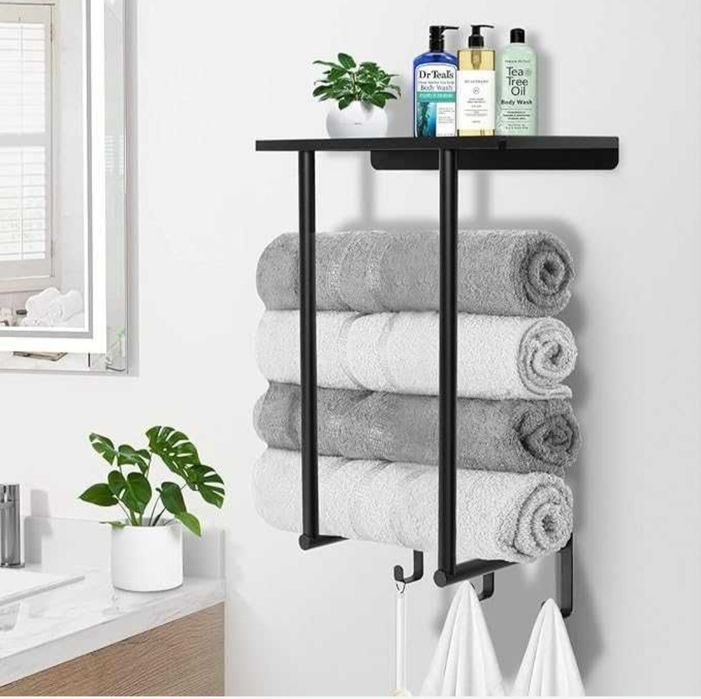 Wieszak na ręczniki czarny