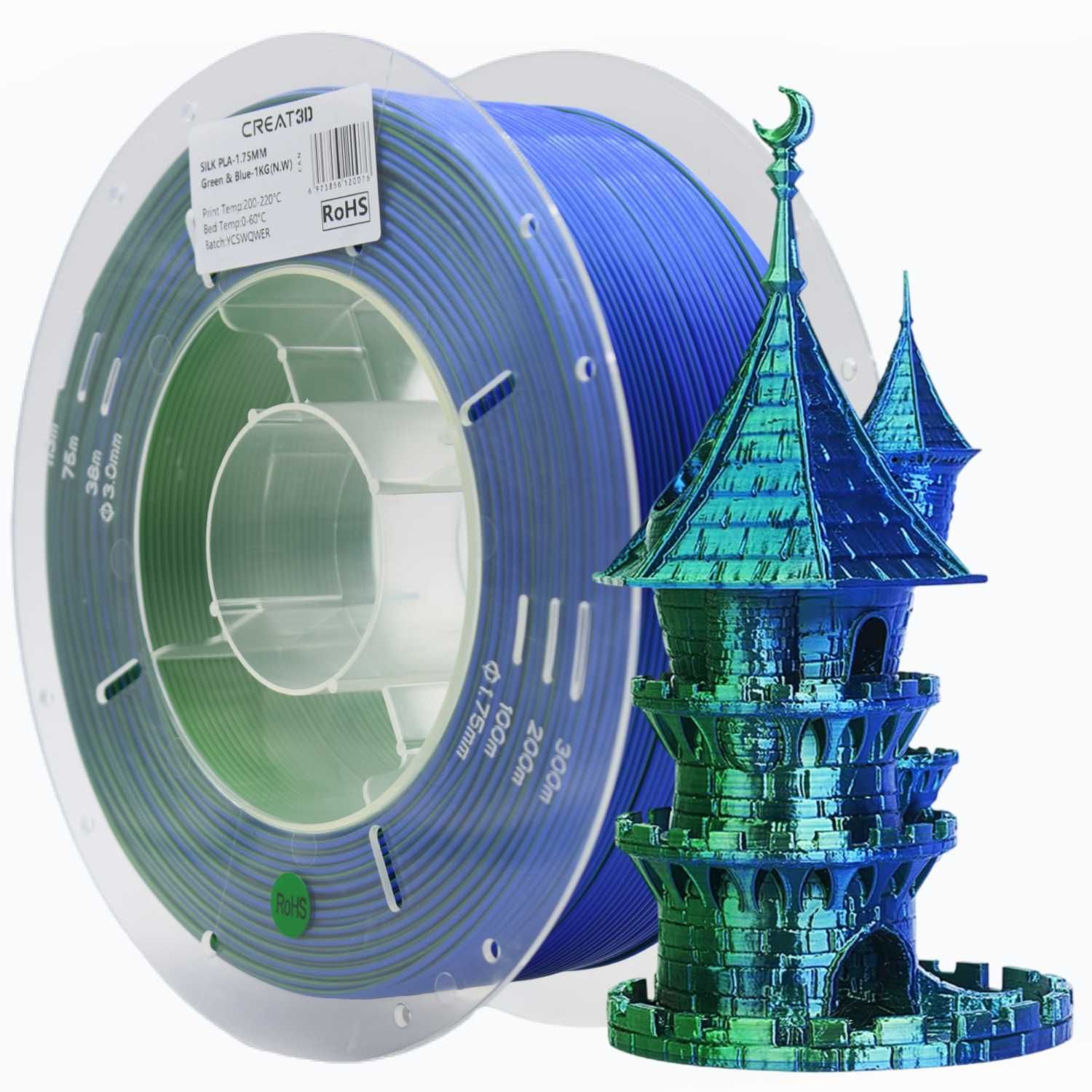 Філамент/пластик CREAT3D PLA Silk 1.75 мм, 1 кг