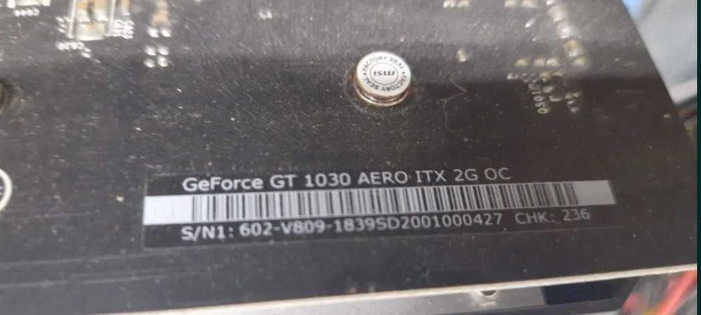 Placa gráfica MSI GT1030 Aero ITX 2G OC