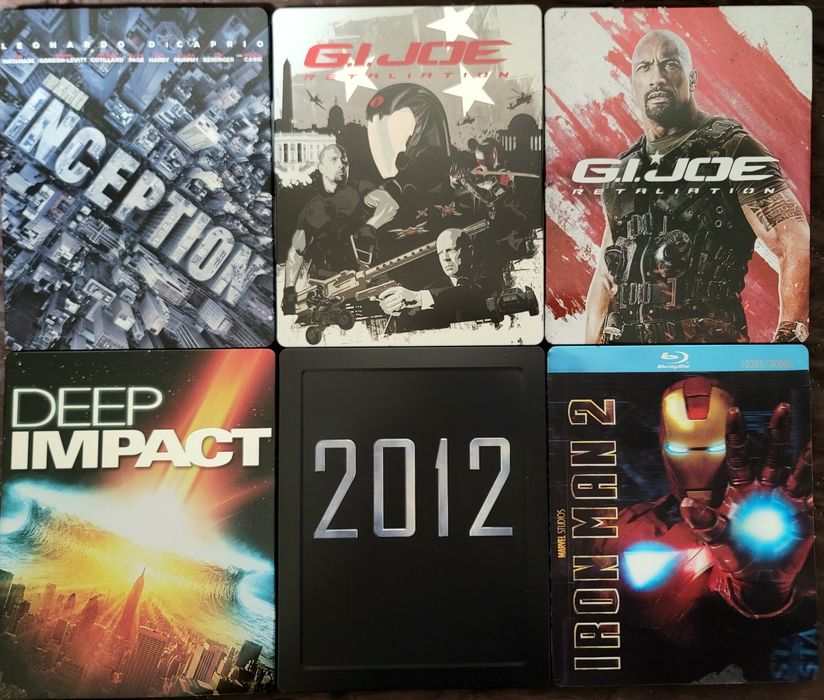 Фильмы разных жанров в Steelbook Blu Ray (Начало, 2012 и др)