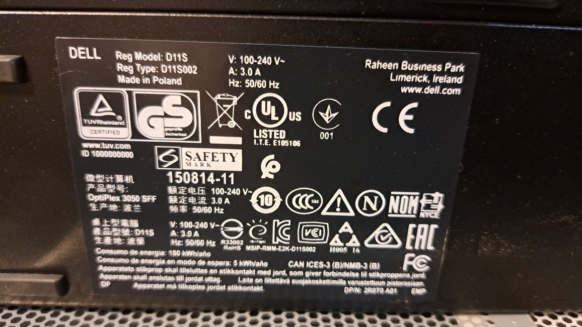 Komputer stacjonarny mini DELL D11S002 monitor tp linkWf Samsung