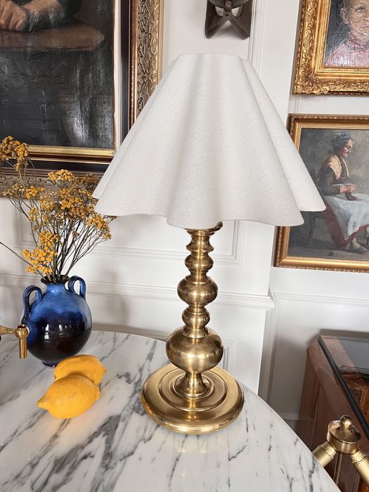MS Belysning lampa stołowa mosiężna mosiądz vintage 1960