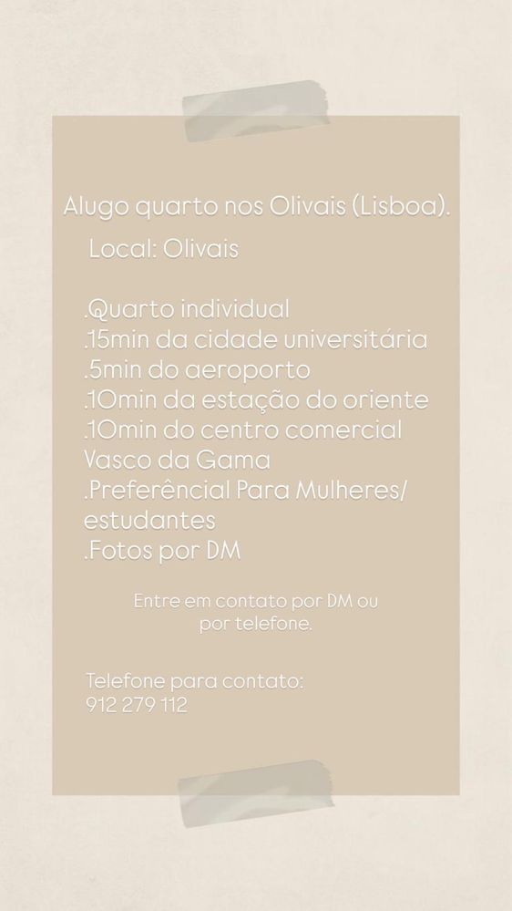 Quarto pra arrendar