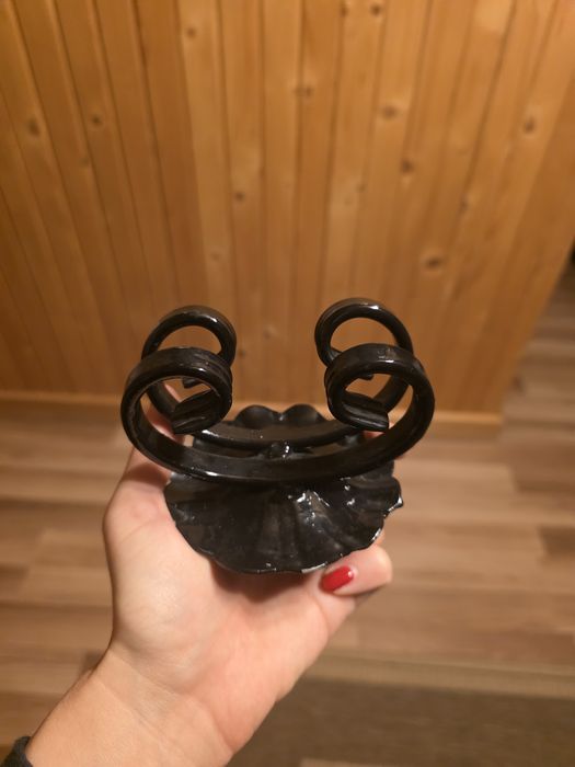 Serwetnik czarny ręcznie robiony uchwyt na serwetki