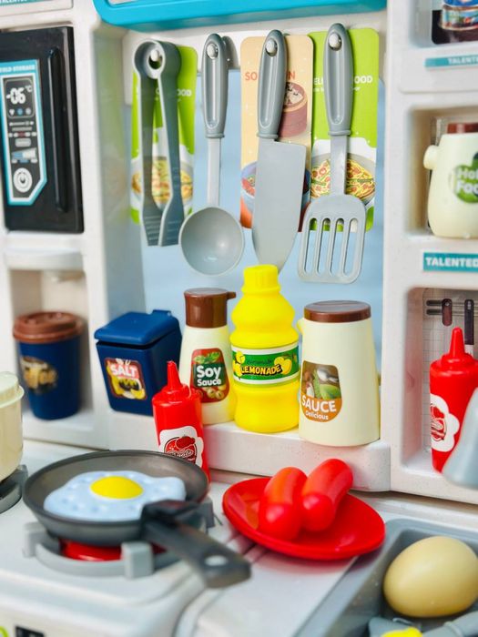 Висока дитяча кухня з водою та парою на 69 предметів, висота 92 см