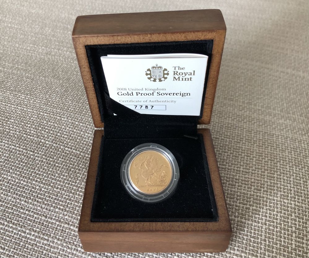 Moeda libra de ouro (gold sovereign) Proof  2008