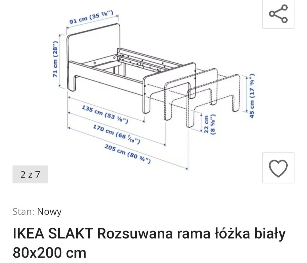 Łóżko dziecięce, wydłużane do 2m
