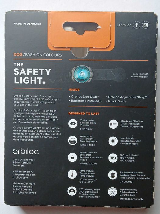 Lampka LED Orbiloc na obrożę Orbiloc Pink nowa