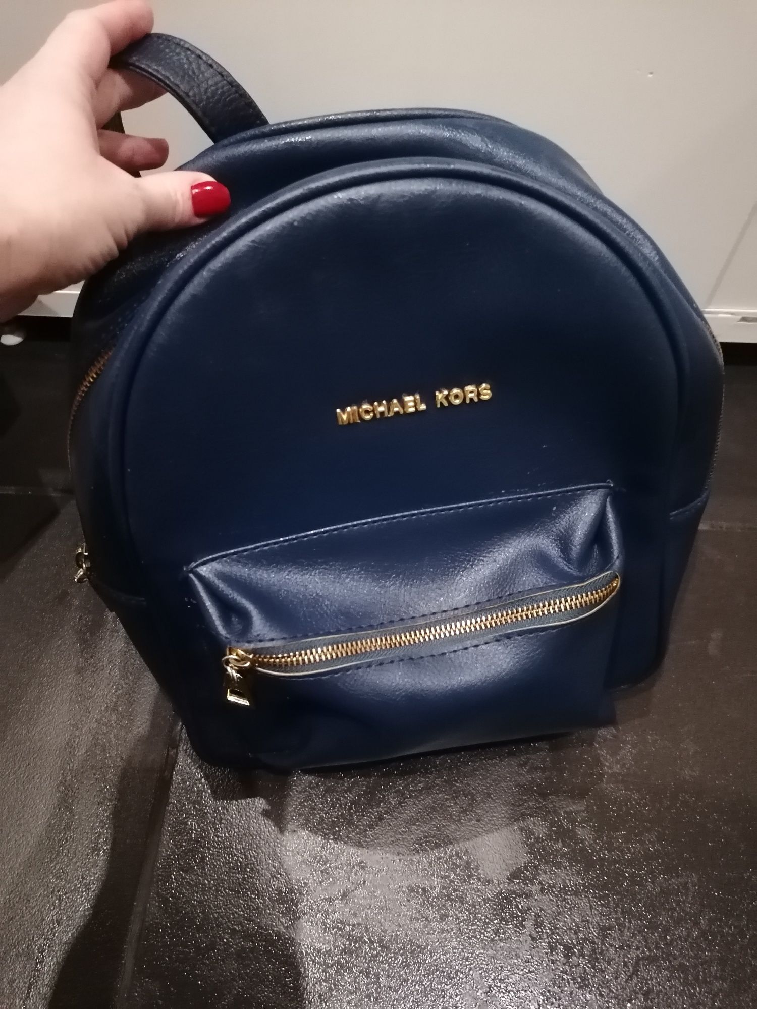 Рюкзак Michael Kors кожа натур синий цвет женский сумка