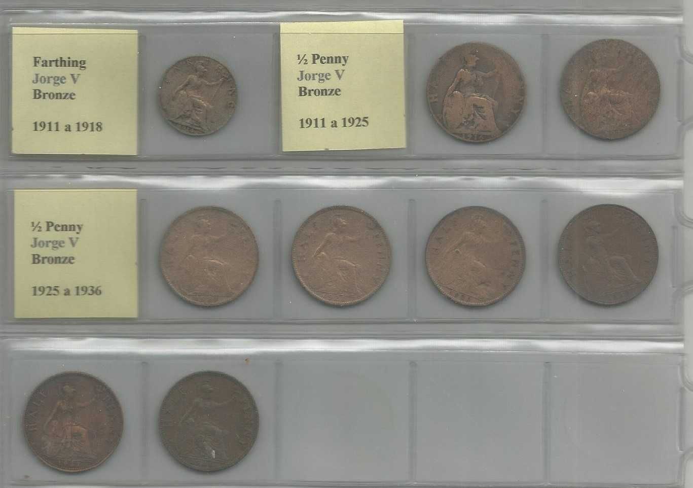 Moedas Gra Bretanha até 1970 (cerca 130 moedas)