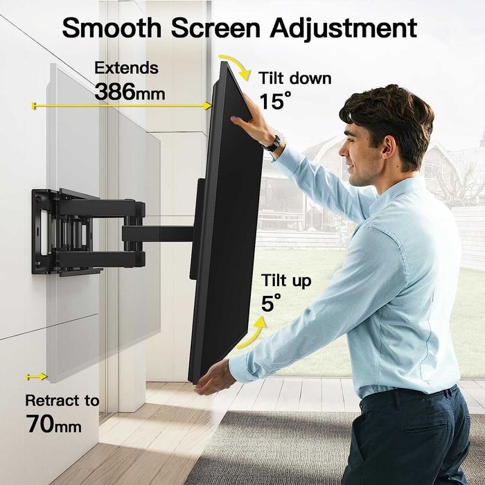 Suporte de TV rotativo braços duplos 37" a 75" até 45kg