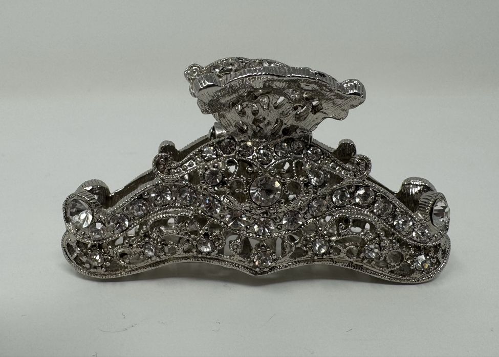 Заколка краб металическая стразы