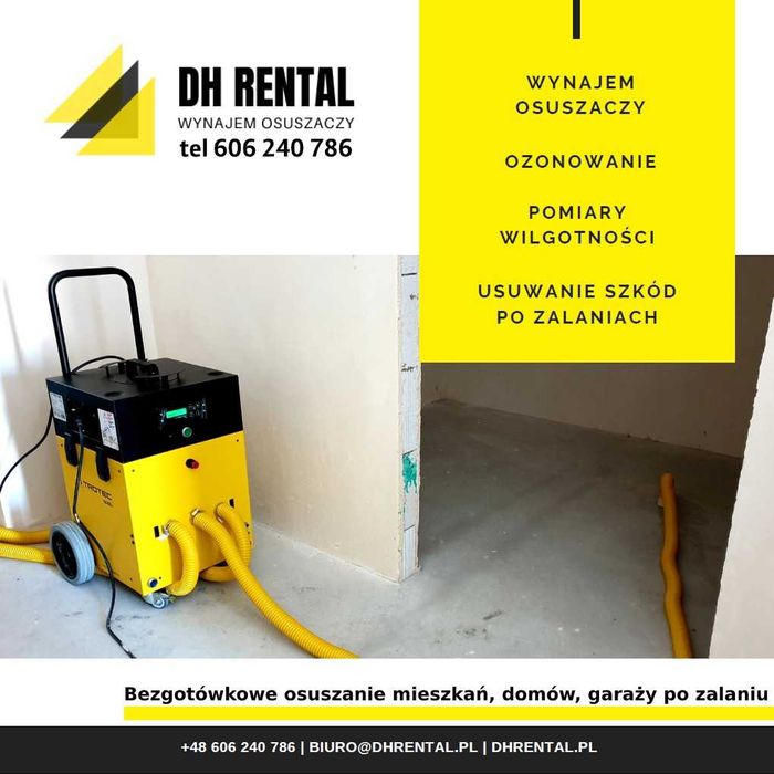 Wynajem osuszaczy Wypożyczalnia osuszaczy Osuszanie tynków i posadzek!