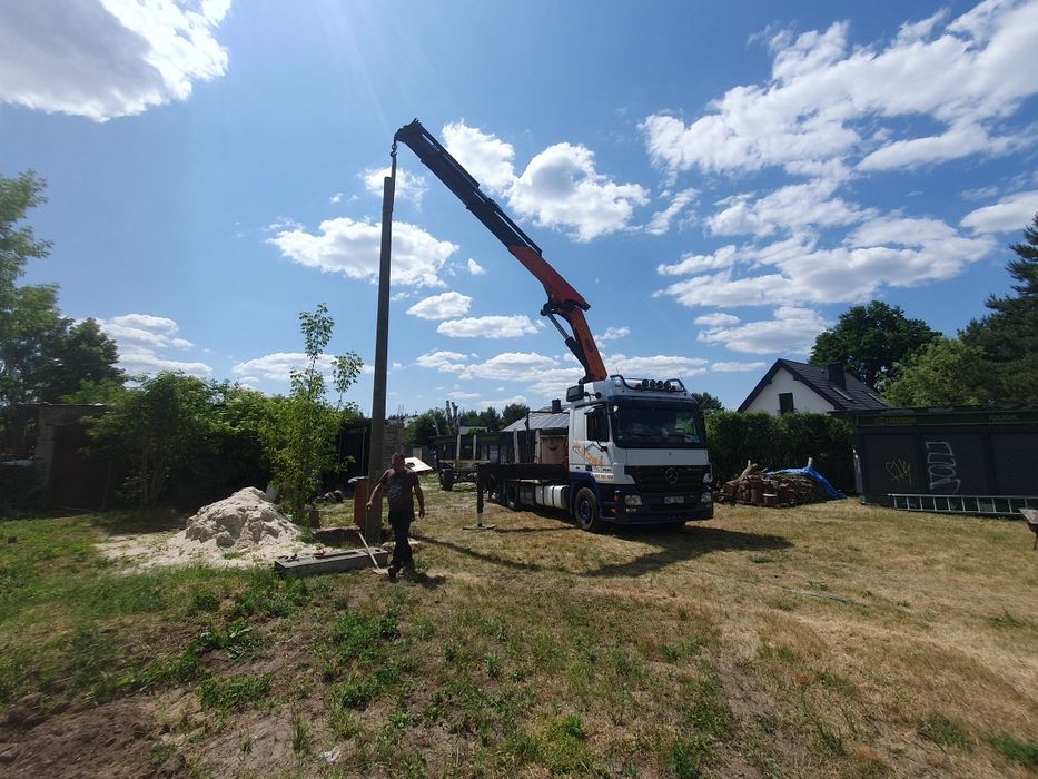 Transport dłużyca + hds słupy pręty rury Warszawa Mińsk Mazowiecki