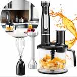 Blender ręczny Z MALAKSEREM z akcesoriami Czarny HOFEEN