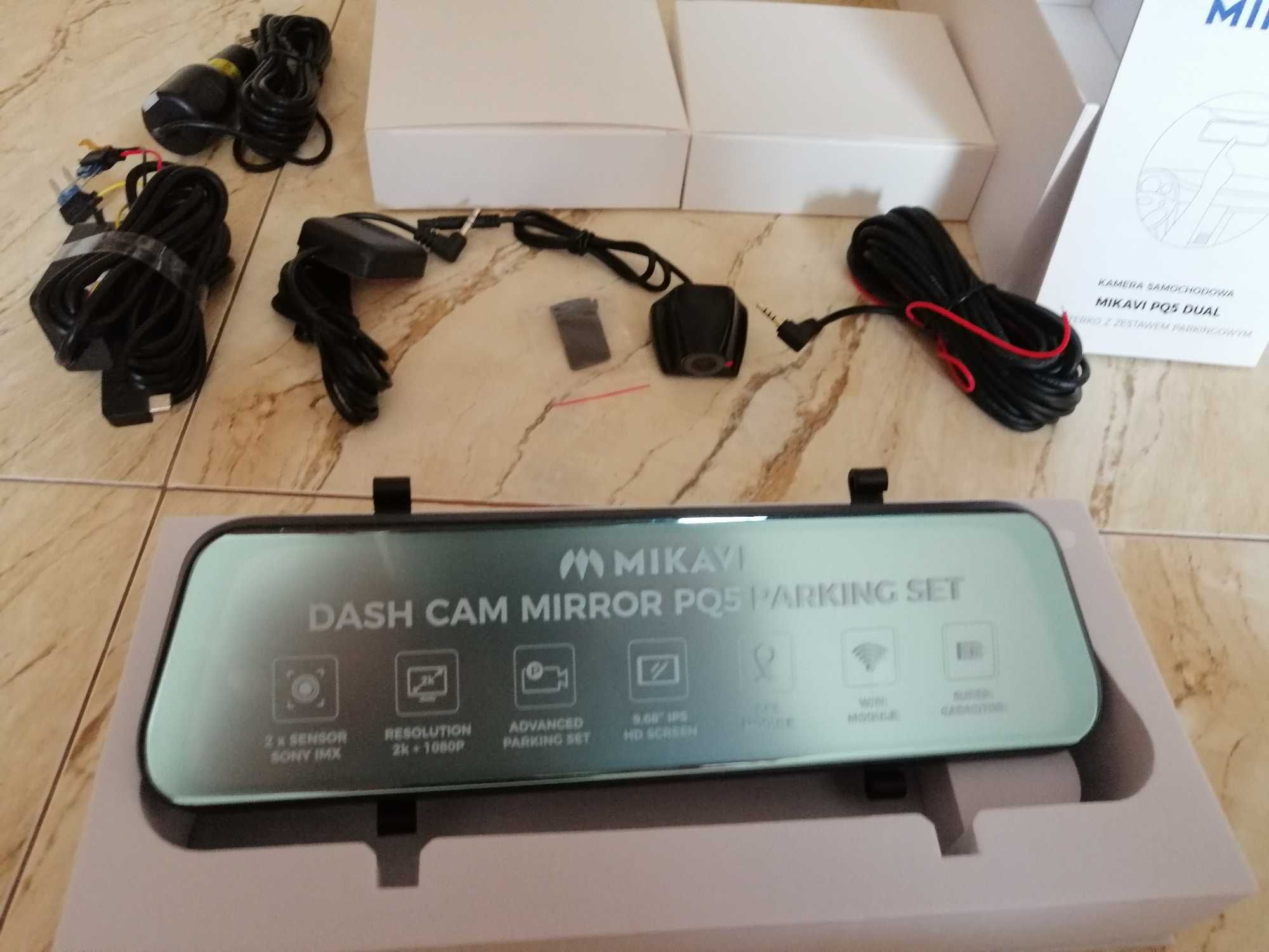 Kamera samochodowa Mikavi PQ5 Dual wideorejestrator lusterko