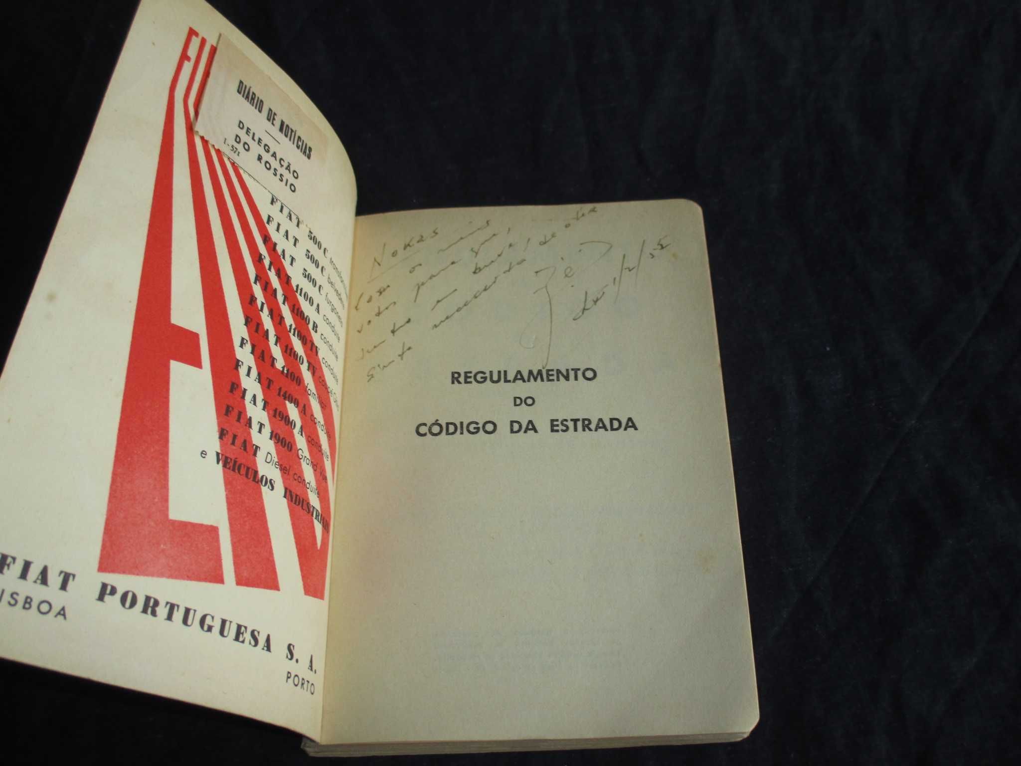 Livro Regulamento do Código da Estrada Pedro Domingues dos Santos 1955